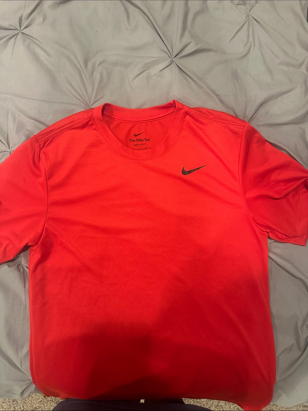 Nike Men’s Short Sleeve Athletic Tee in Red with Black Swoosh